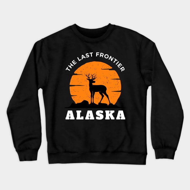 Alaska The Last Frontier Alaska Home State Crewneck Sweatshirt by Delta V Art